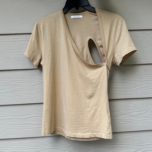 John Elliott Women's Supima Asymmetrical Tee - Picture 3 of 10